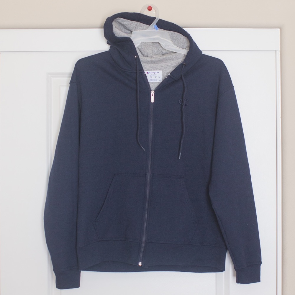 Champion Navy Blue Zip Up Hoodie